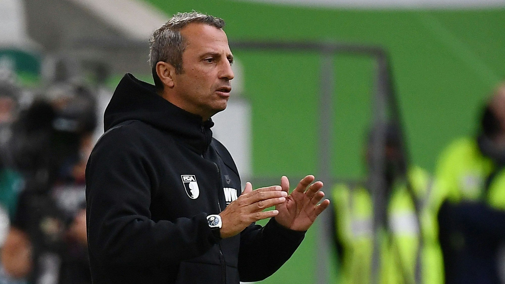 Iraklis Metaxas, hier am 4. Oktober 2020 als Co-Trainer in der Bundesliga.