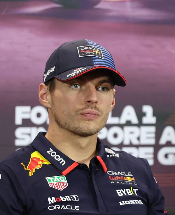 Max Verstappen auf der Pressekonferenz im Rahmen des Großen Preises von Singapur.