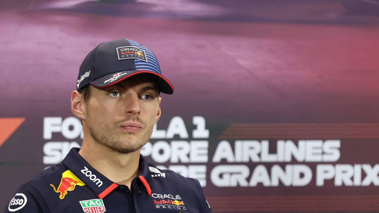 Max Verstappen auf der Pressekonferenz im Rahmen des Großen Preises von Singapur.