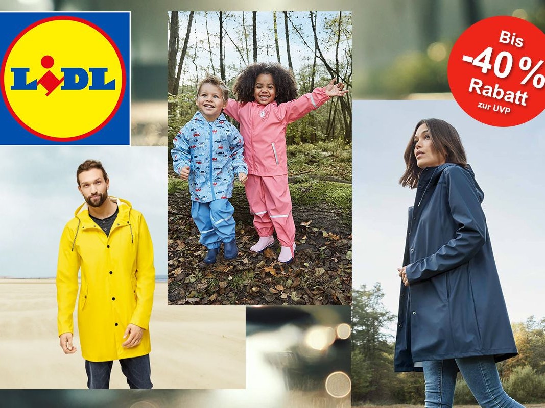 LIDL Outdoor-Bkleidungsangebote: Spare jetzt bis zu 40% auf Regenjacken, Gummistiefel u.v.m. für Damen, Herren und Kinder