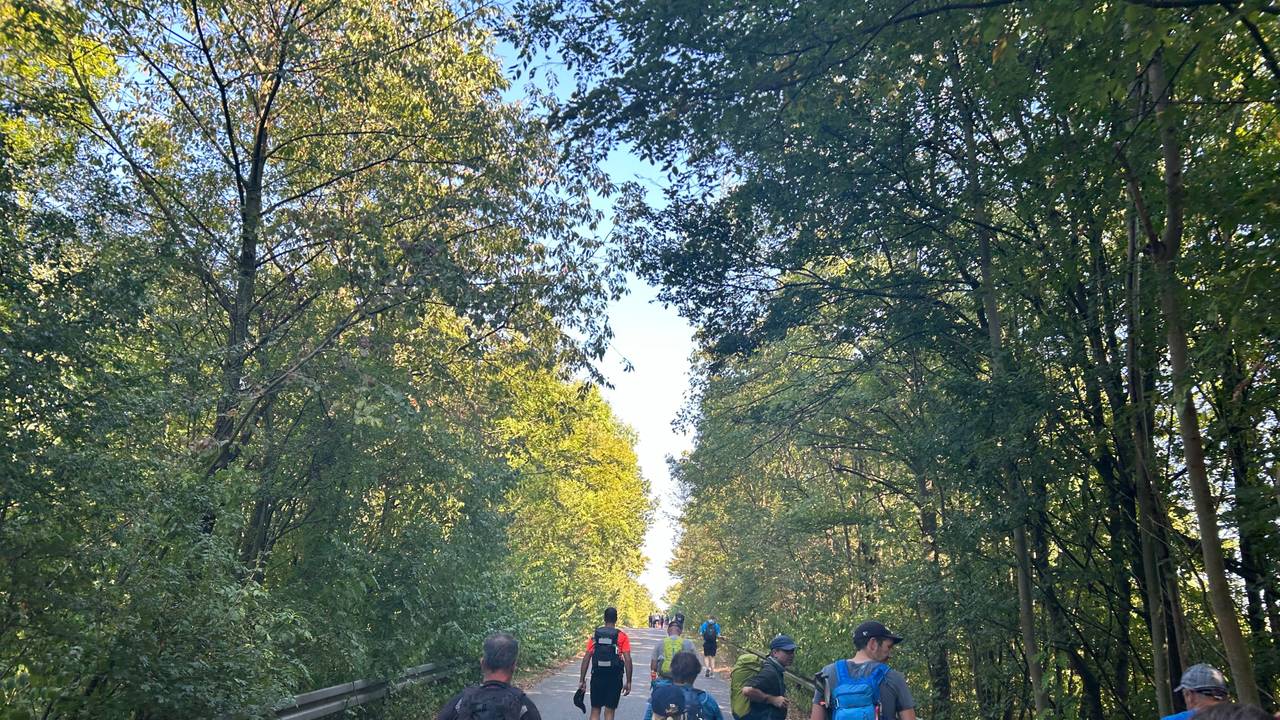 Teilnehmerinnen und Teilnehmer beim Kölner Megamarsch am Samstag (21. September) in Köln.