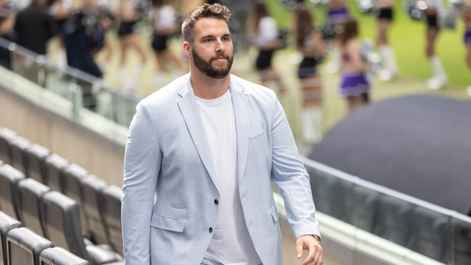 TV-Experte und ehemaliger NFL-Spieler Björn Werner kommt zur Präsentation des TV-Teams von RTL.