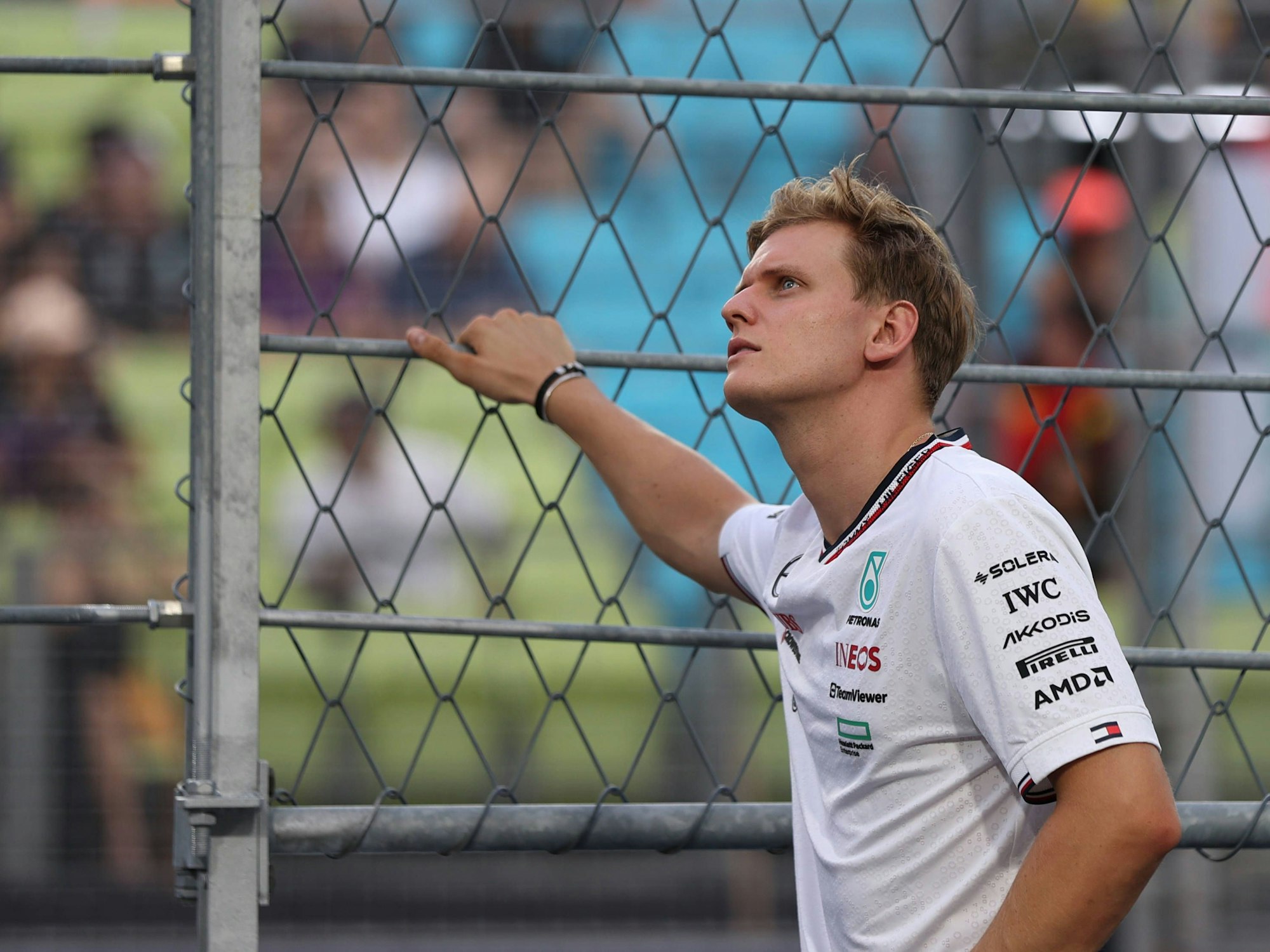 Mercedes-Ersatzfahrer Mick Schumacher am Sonntag (22. September 2024) beim Großen Preis von Singapur.