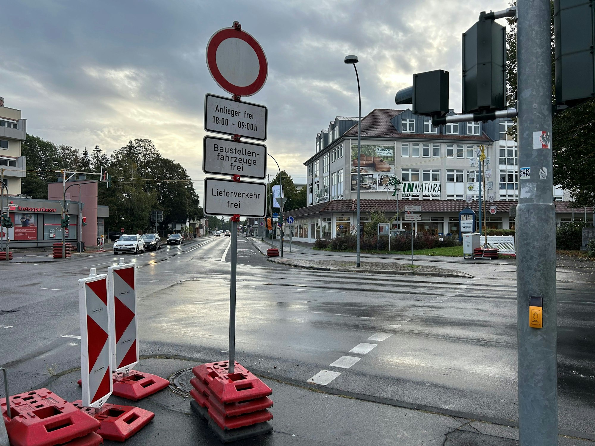 Sperrung der Luxemburger Straße in Hürth.