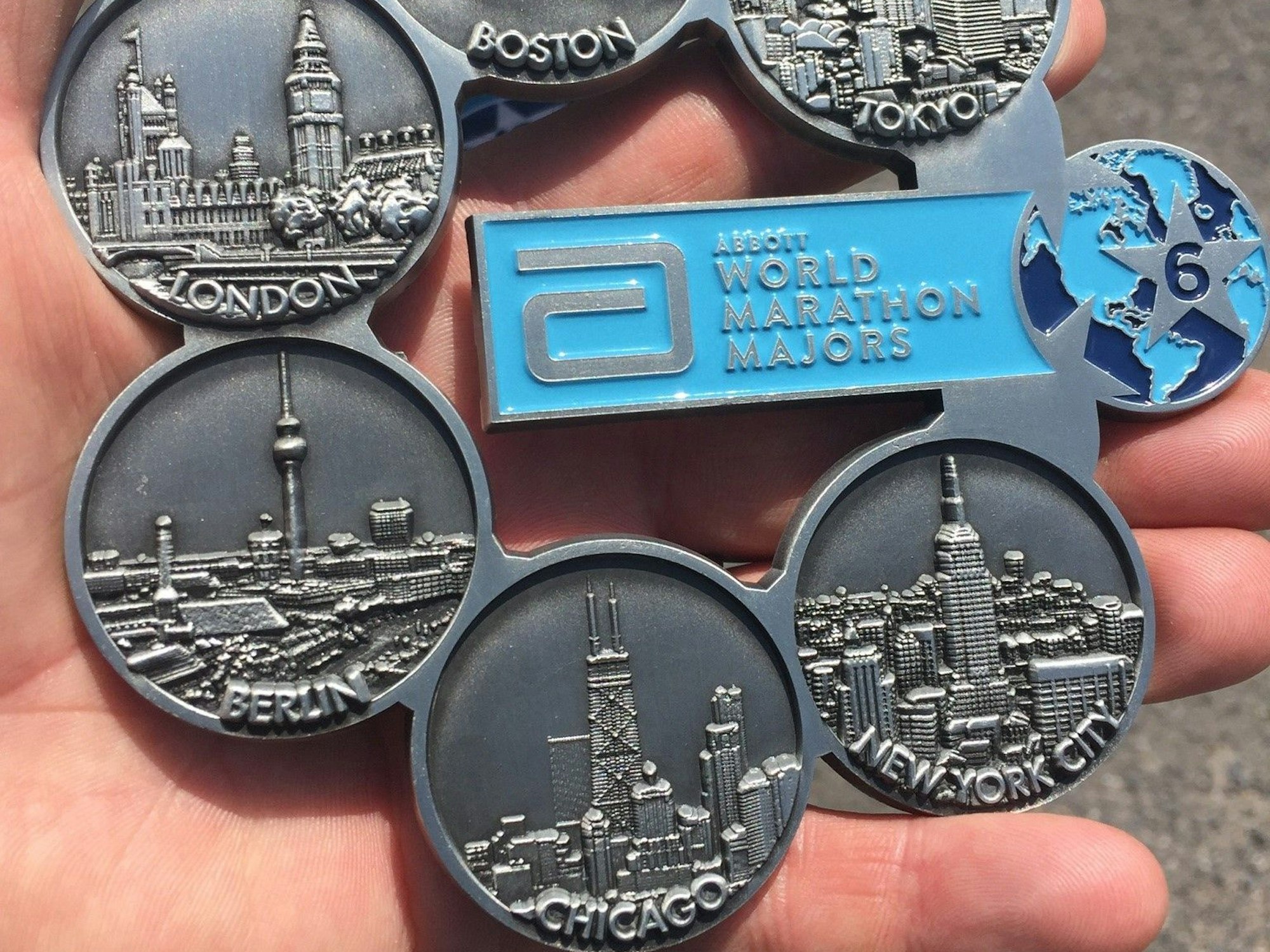 Medaille für die Teilnahme an sechs Marathons.