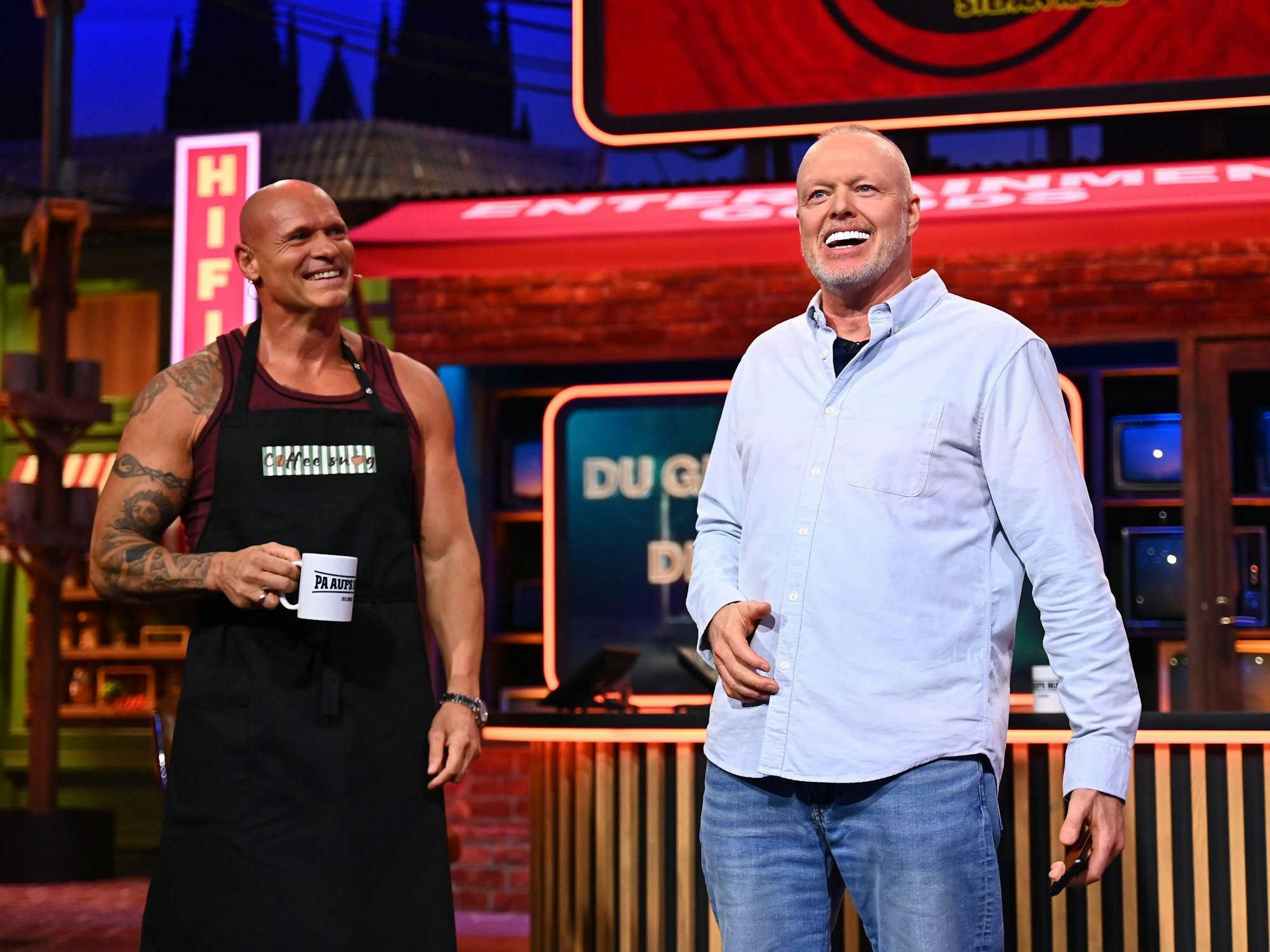 Thorsten Legat (l.) hatte einen Kurzauftritt bei Stefan Raab