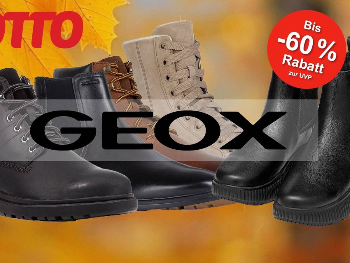 Wetterfeste GEOX Sneaker, Boots und Stiefel vor einem herbstlichen Hintergrund.