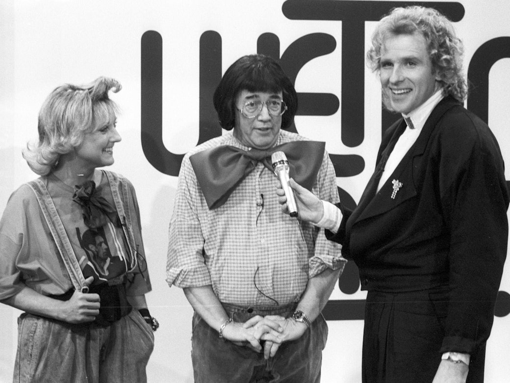 Thomas Gottschalk interviewt bei einer „Wetten, dass …?“-Ausgabe Dieter Thomas Heck.