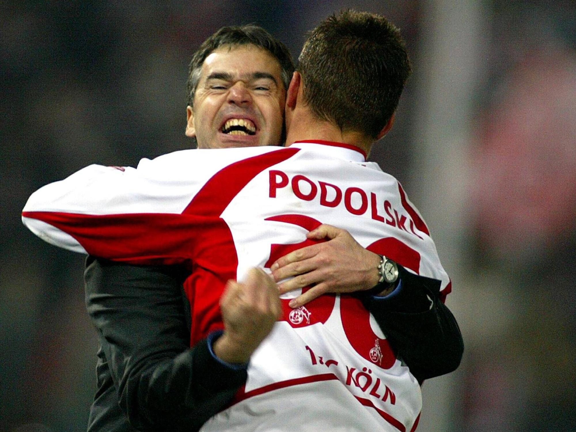 Lukas Podolski mit Andreas Rettig.