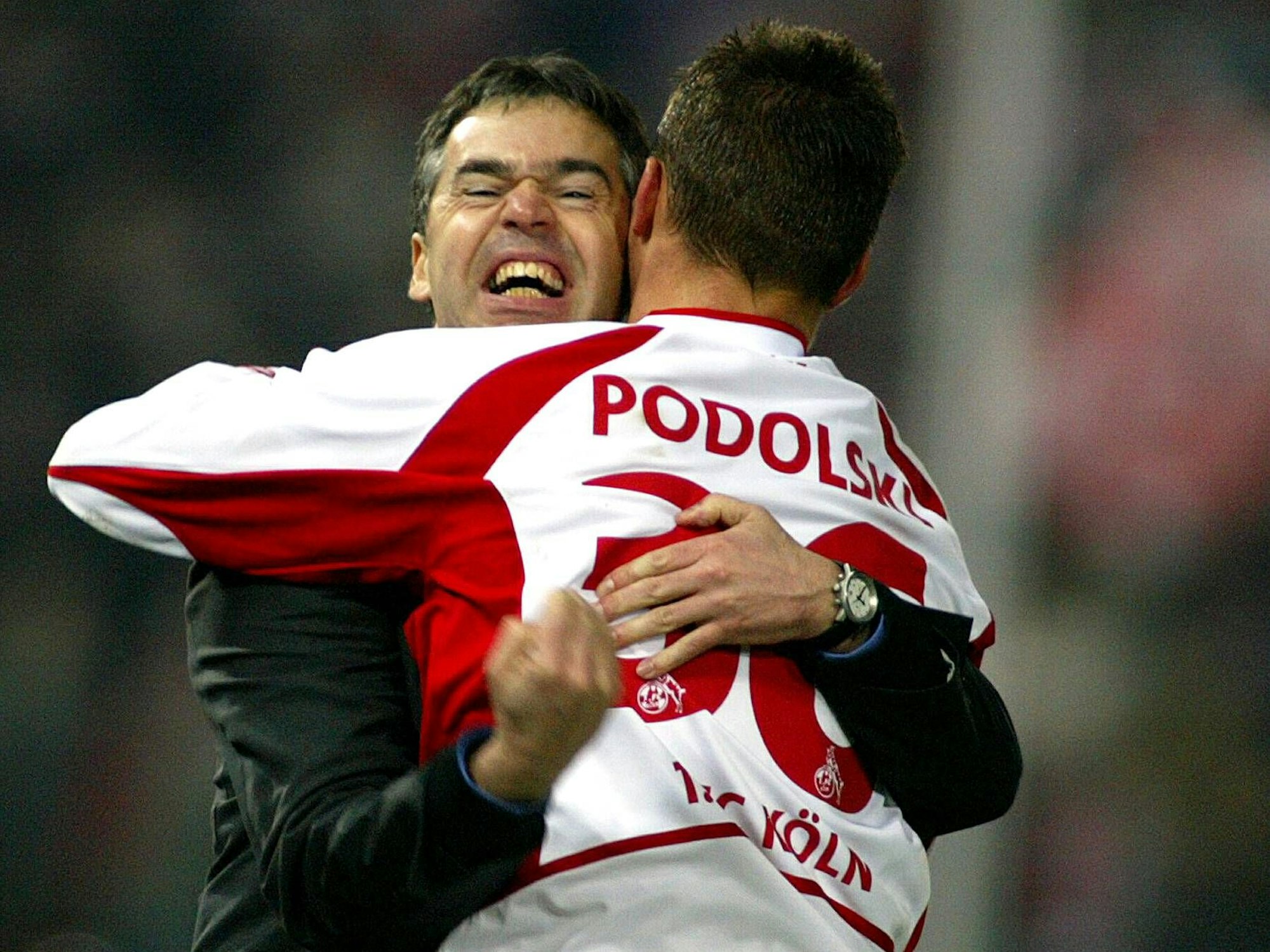 Lukas Podolski mit Andreas Rettig.