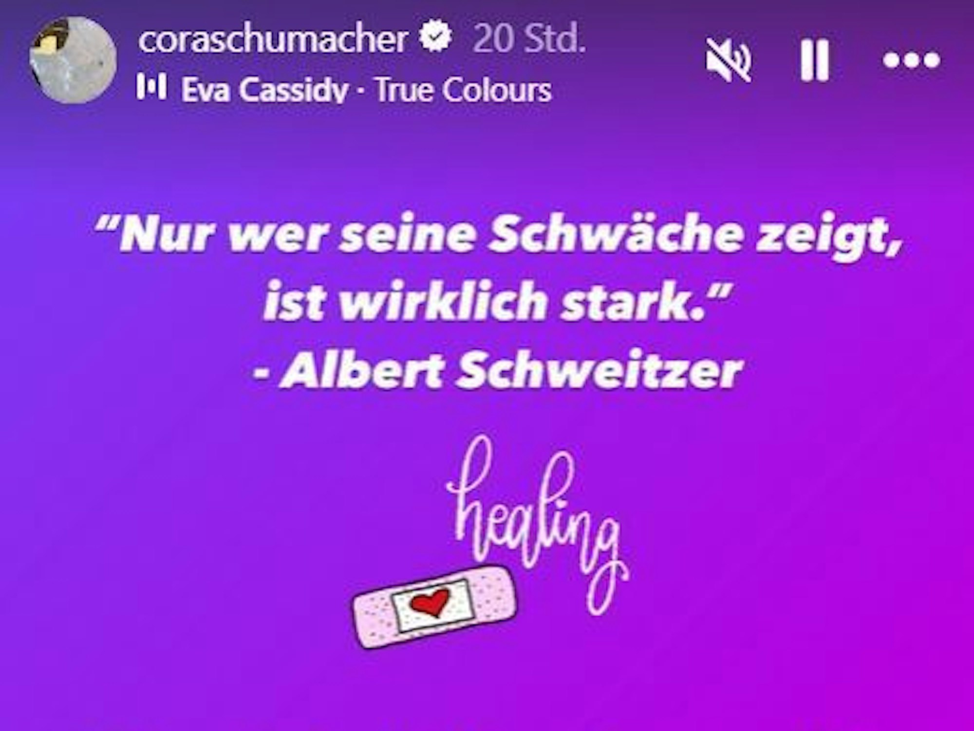 Cora Schumacher postete ein Zitat von Albert Schweitzer.