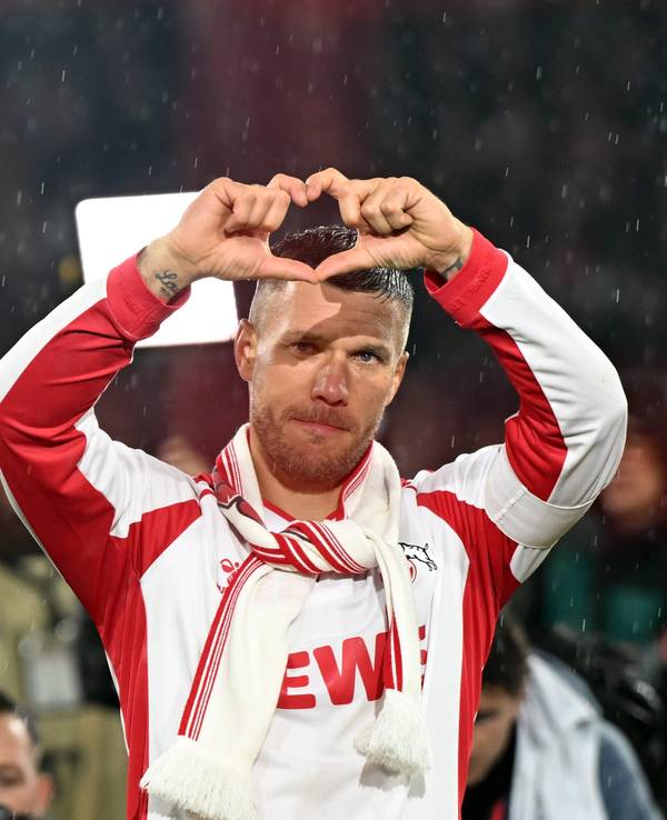 Lukas Podolski bei seine Abschiedsspiel.