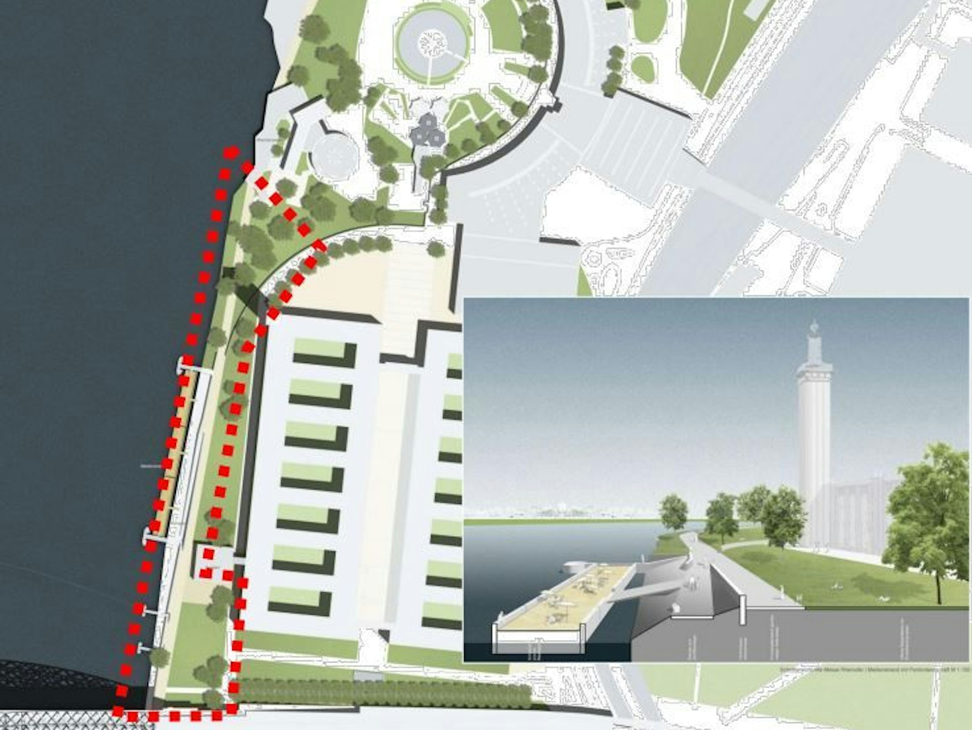 Ein Entwurf für den Rheinboulevard.