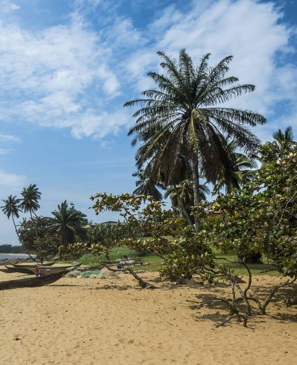 Der wunderschöne Strand in Kribi, Kamerun (Afrika).