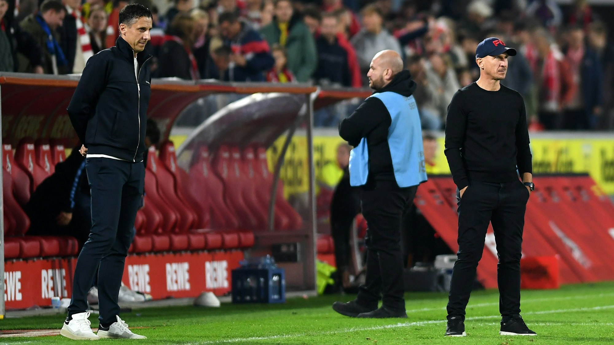 Christian Keller und Trainer Gerhard Struber im Rhein-Energie-Stadion.