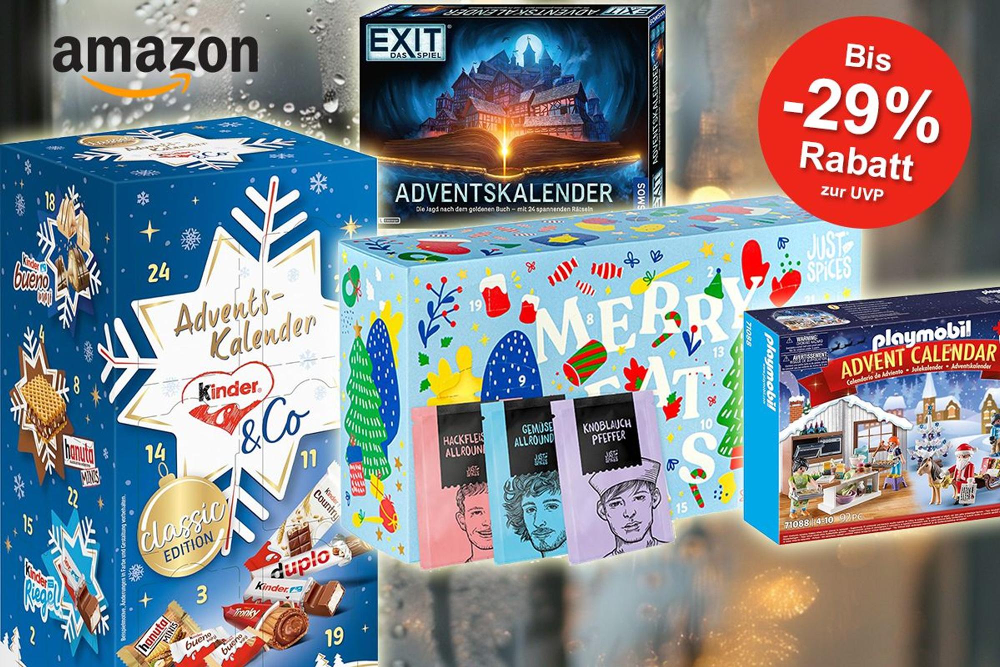Darstellung von Adventskalender von Kinder, Playmobil, Just Spices, EXIT-Game
