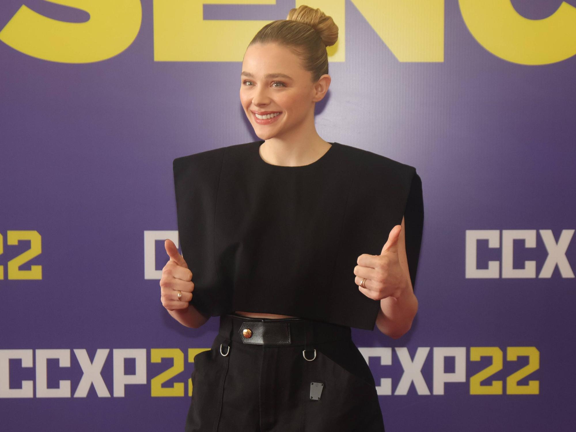 Schauspielerin Chloë Grace Moretz, hier 2022 bei einer Pressekonferenz