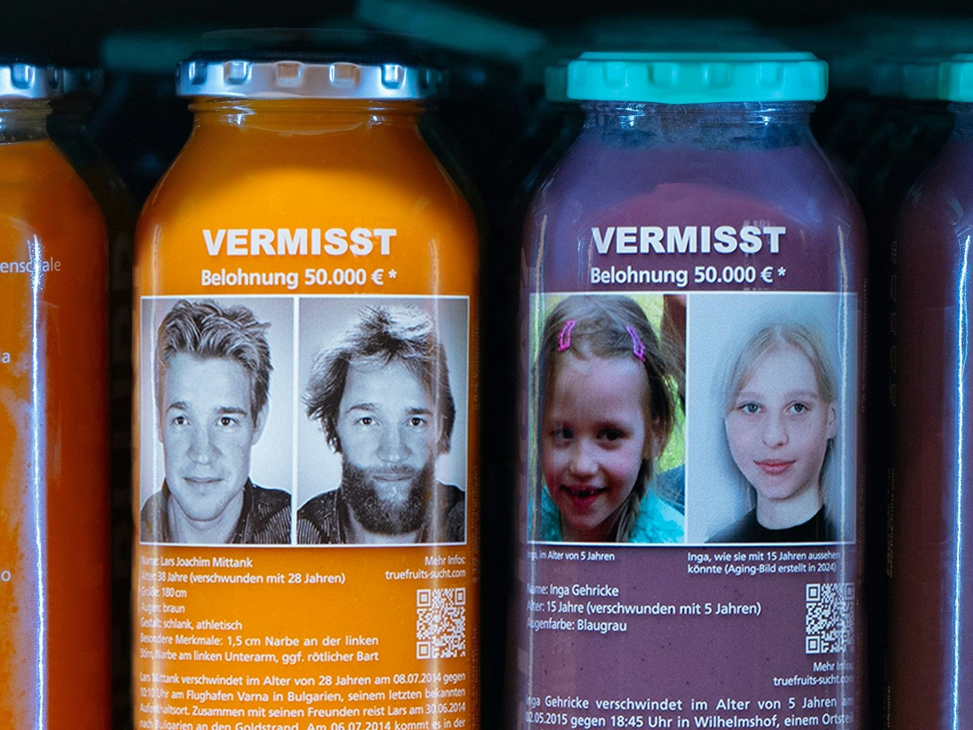 Der Bonner Smoothie-Produzent „True Fruits“ hat Fahnundgsfotos auf seine Flaschen gedruckt.