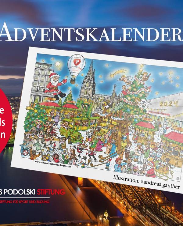Kölner Adventskalender mit Störer auf dem ein Angebot platziert ist
