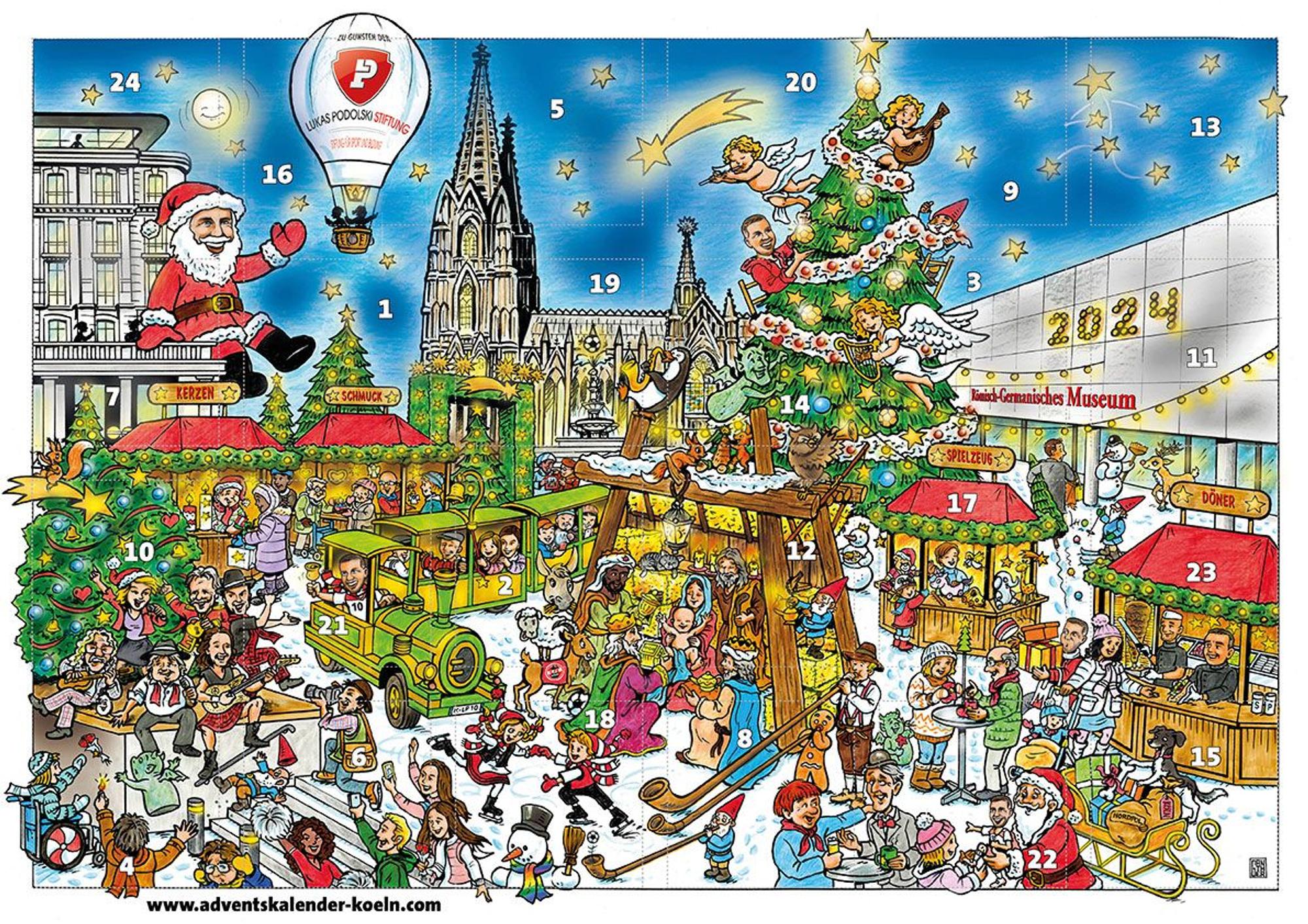 Adventskalender mit weihnachtlichem Wimmelbild
