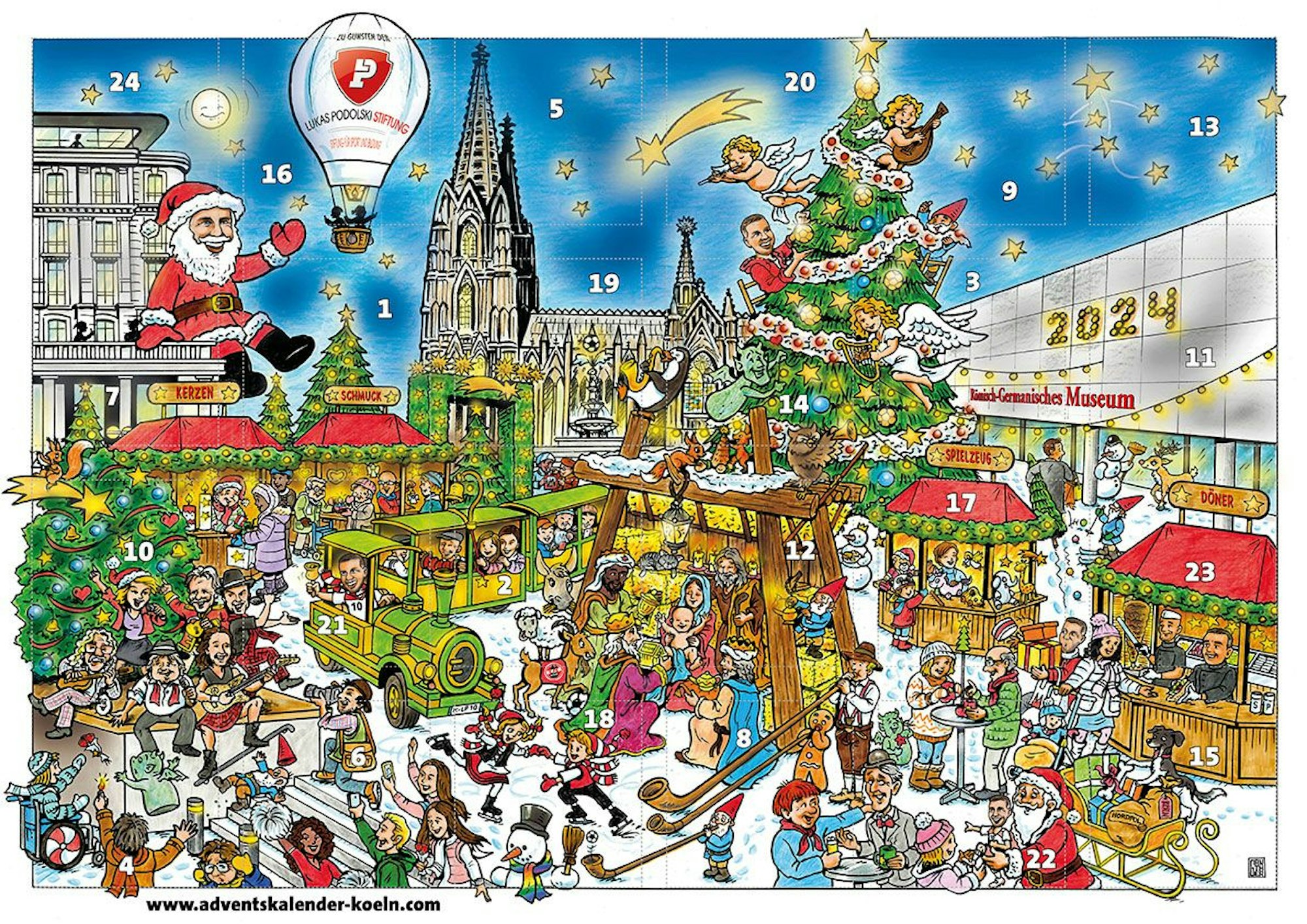 Adventskalender mit weihnachtlichem Wimmelbild
