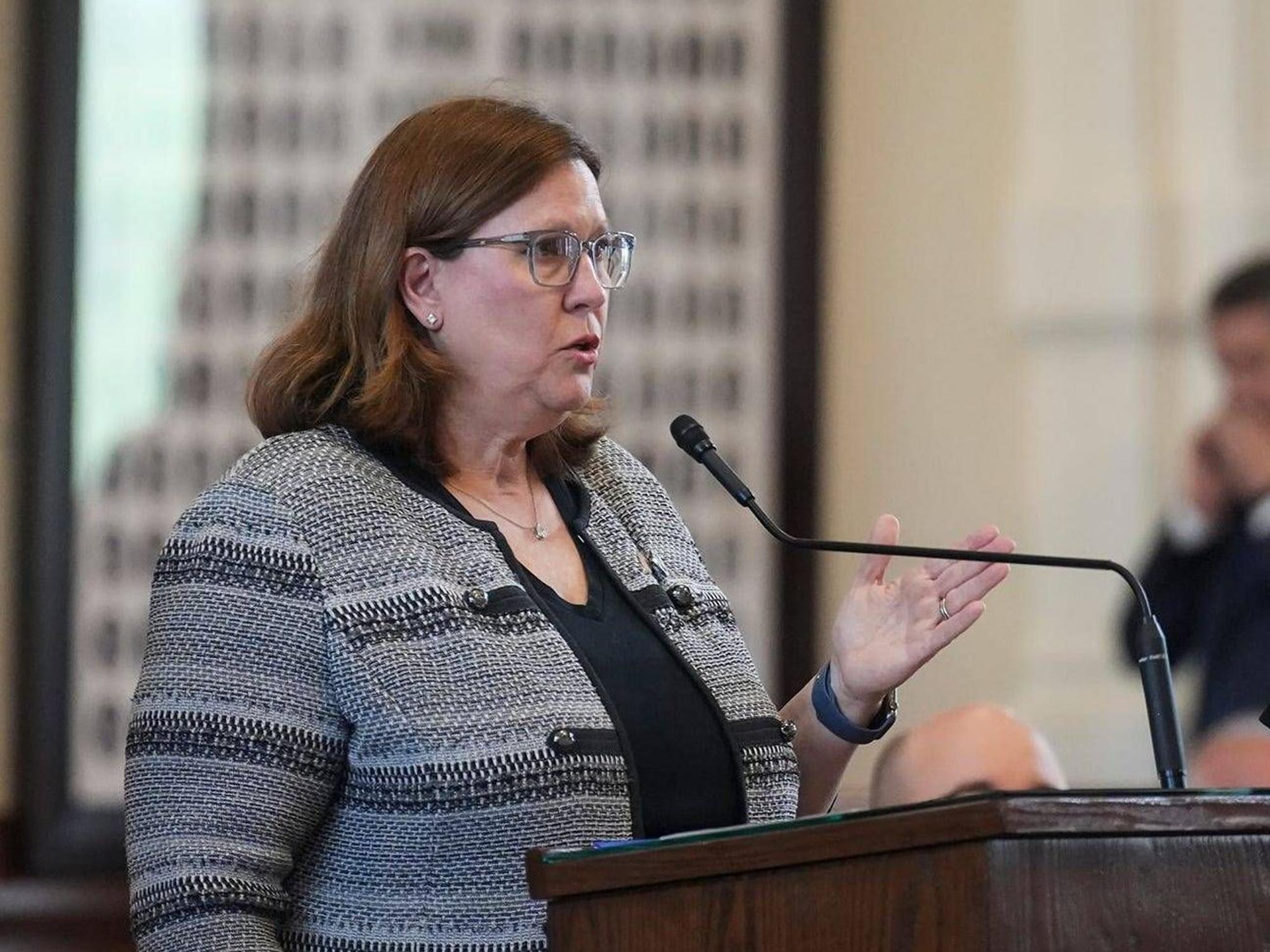 Julie Johnson, demokratische Abgeordnete, hier 2023 im Repräsentantenhaus von Texas