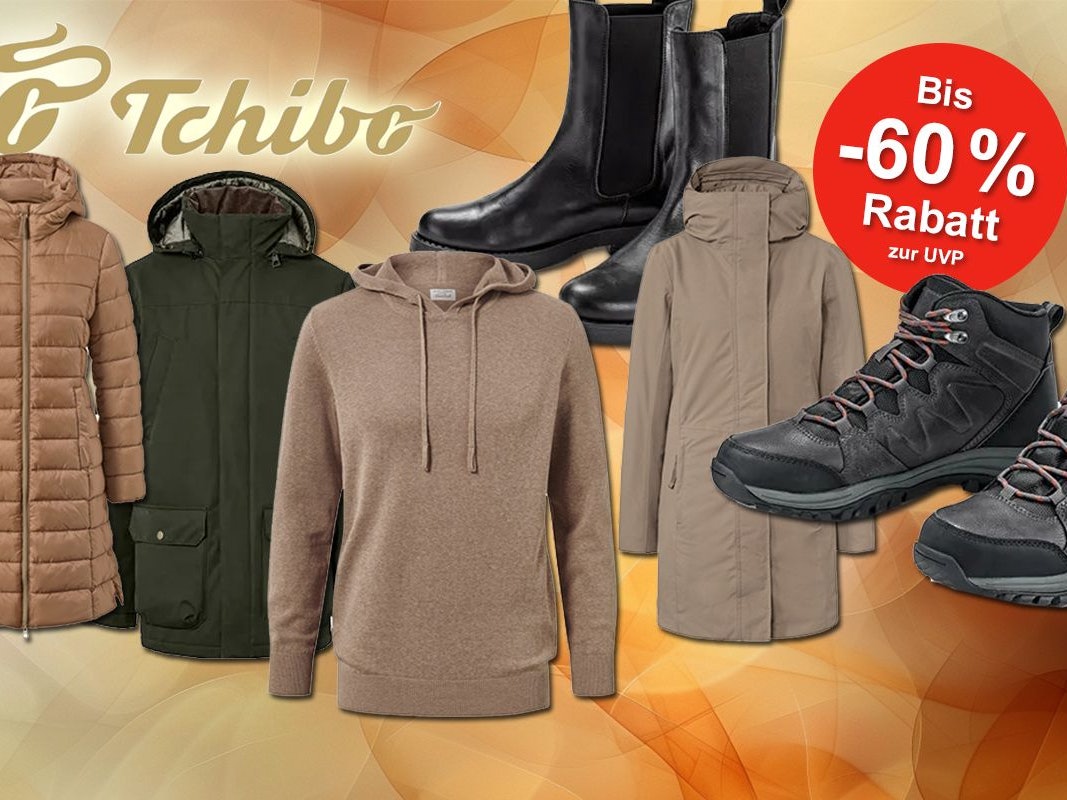 Darstellung von Herbst- und Wintermode im Sale bei Tchibo mit bis zu 60% Rabatt