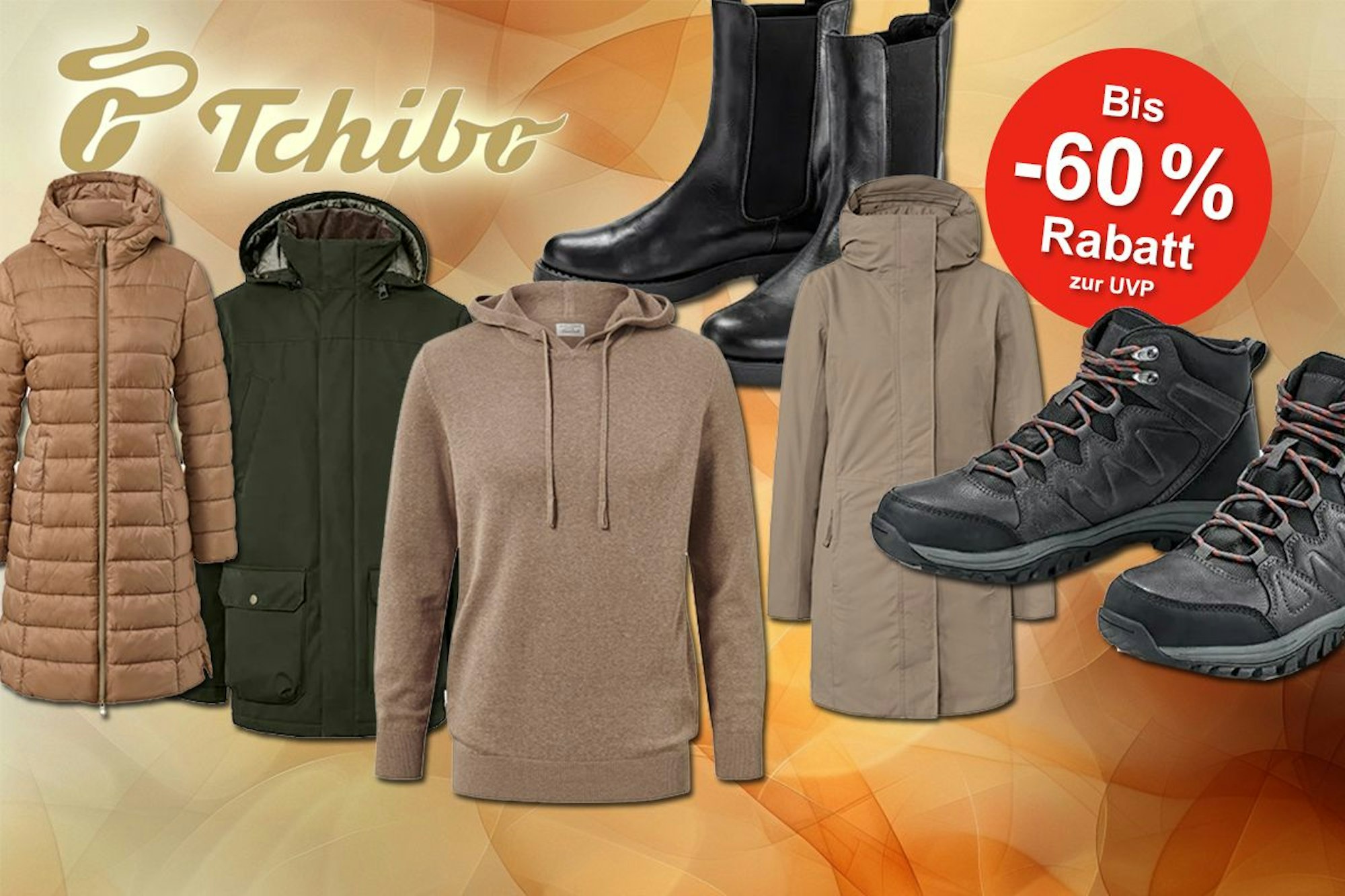 Darstellung von Herbst- und Wintermode im Sale bei Tchibo mit bis zu 60% Rabatt