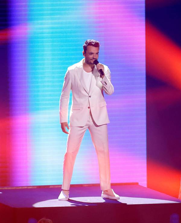 Sänger Giovanni Zarrella steht am 24. August 2024 in der ZDF-Musikshow „Die Giovanni Zarrella Show“ auf der Bühne.
