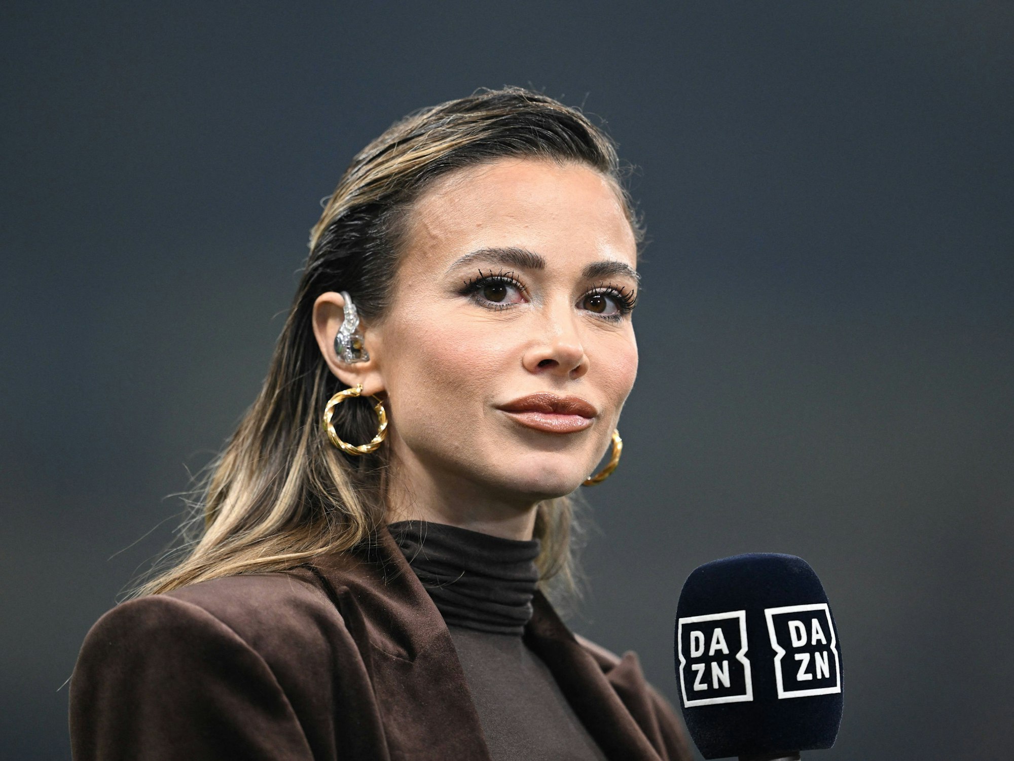 DAZN-Moderatorin Diletta Leotta beim Spiel von Inter Mailand gegen Neapel am vergangenen Sonntag (10. Dezember 2024)