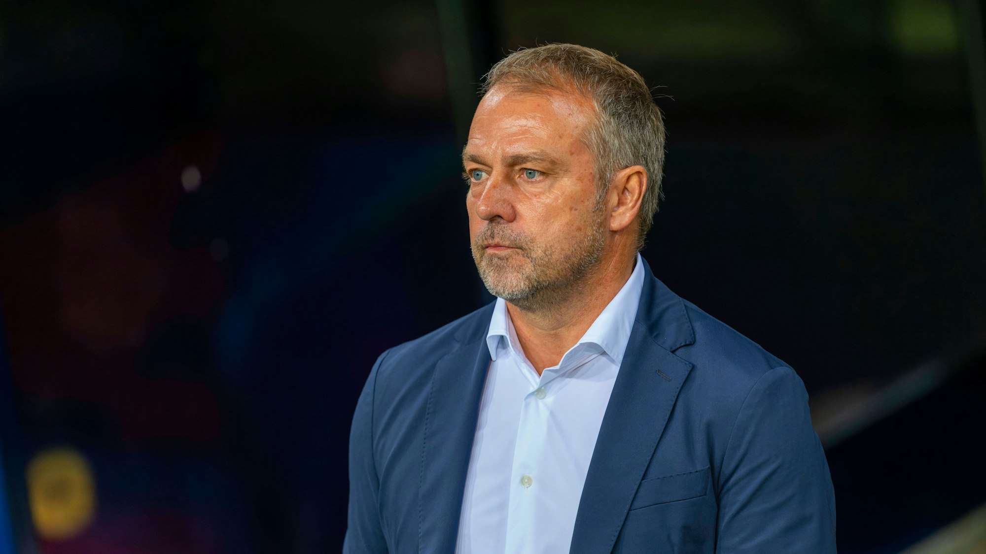 Einzelbild von Hansi Flick beim CL-Spiel Barca gegen Bayern