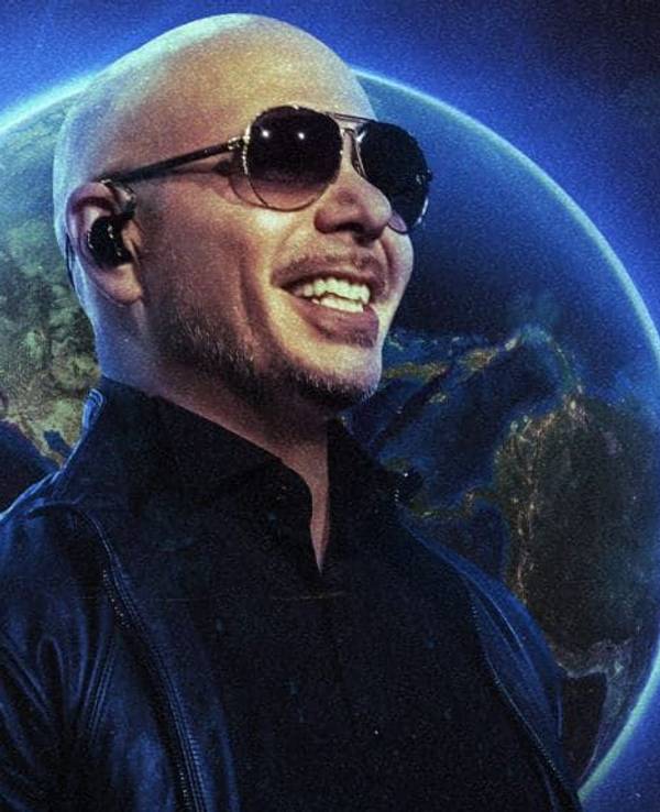 Darstellung von Pitbull vor dem Universum