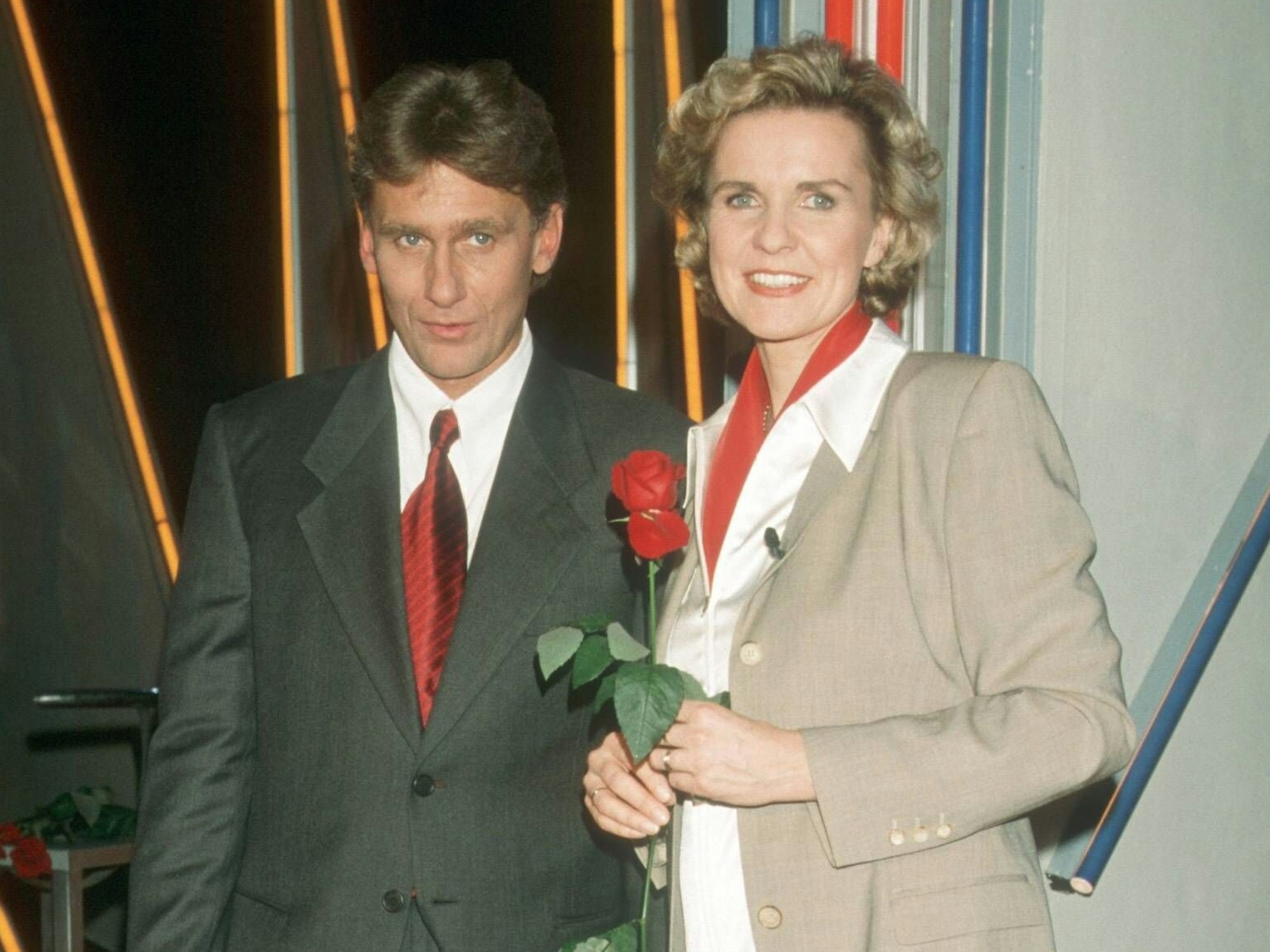 Hera Lind und Rainhard Fendrich 1997 bei "Herzblatt"