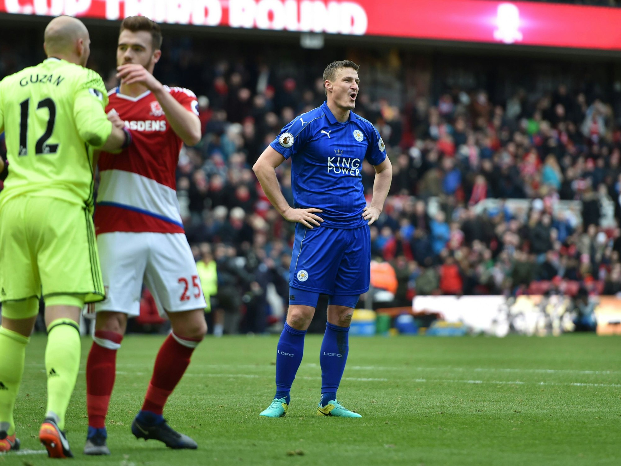 Robert Huth während seiner aktiven Karriere beim Spiel von Middlesbrough gegen Leicester City.