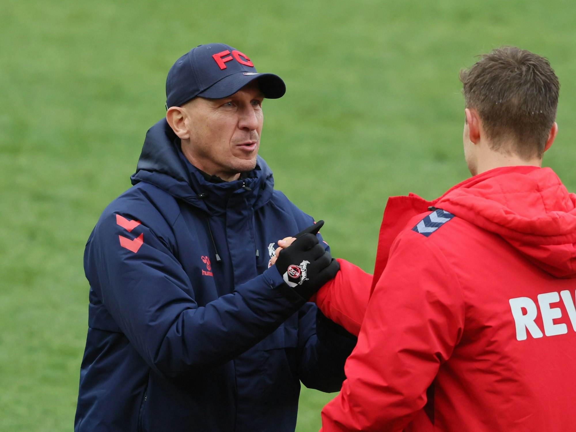 Testspiel im Franz-Kremer-Stadion, 1. FC Köln gegen FC Groningen mit Gerhard Struber und Rasmus Carstensen (1. FC Köln).