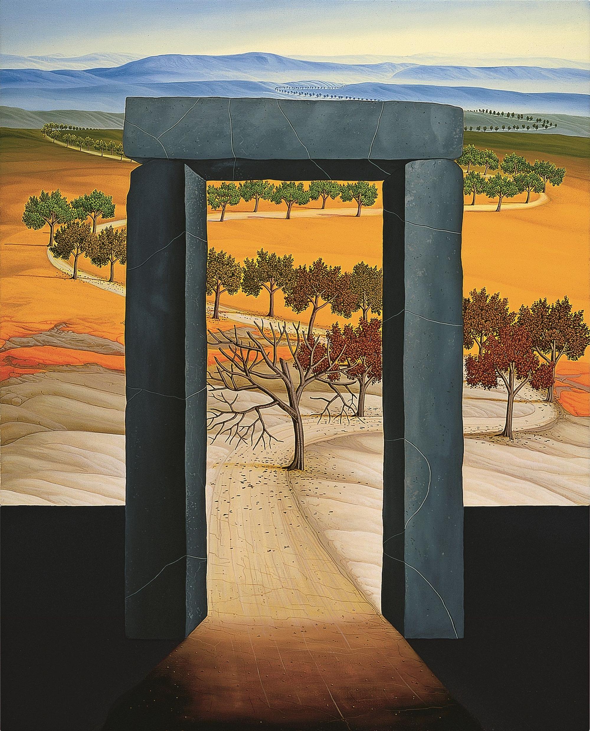 Das dunkle Tor, ein Gemälde von Künstler Siegbert Hahn.