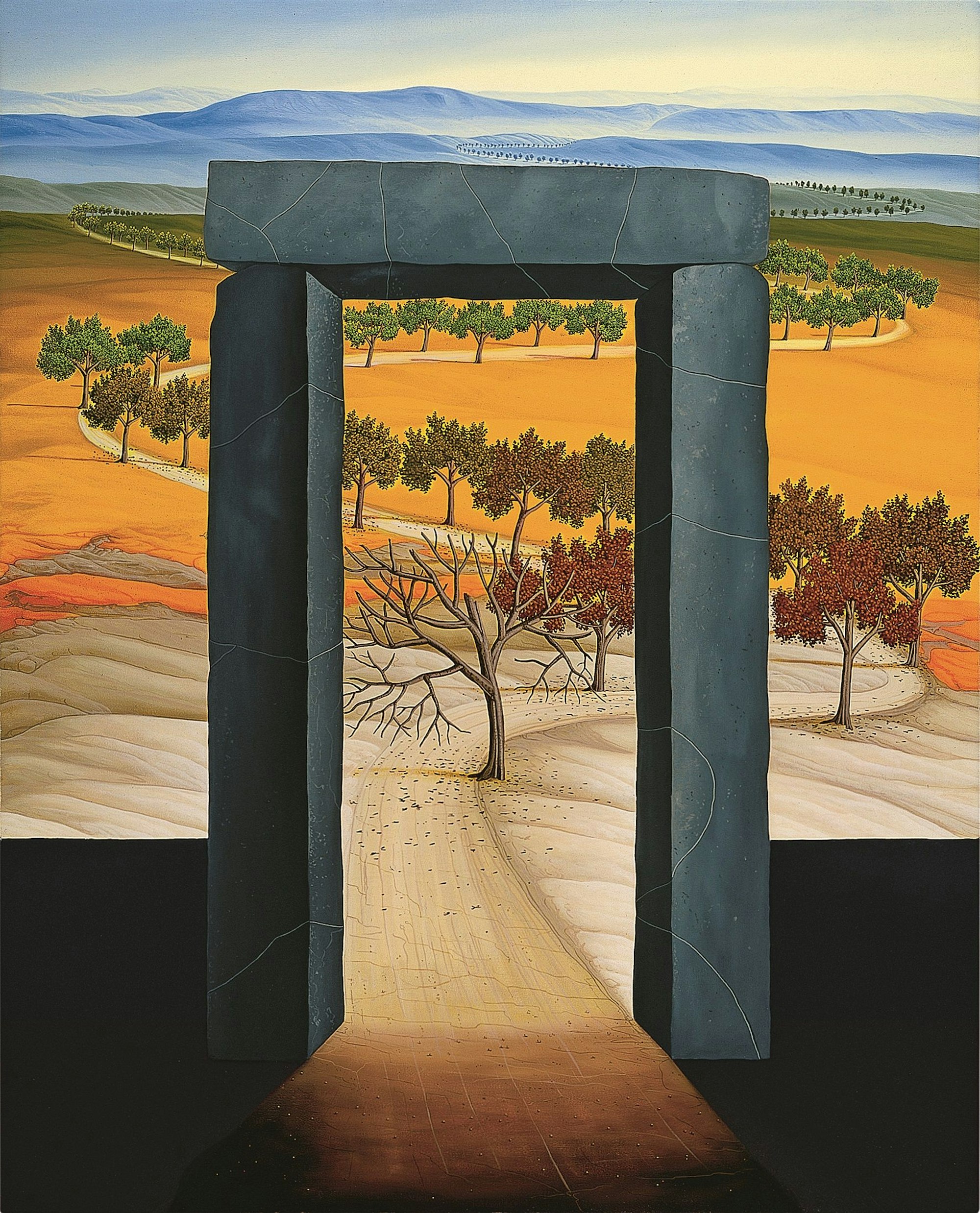 Das dunkle Tor, ein Gemälde von Künstler Siegbert Hahn.