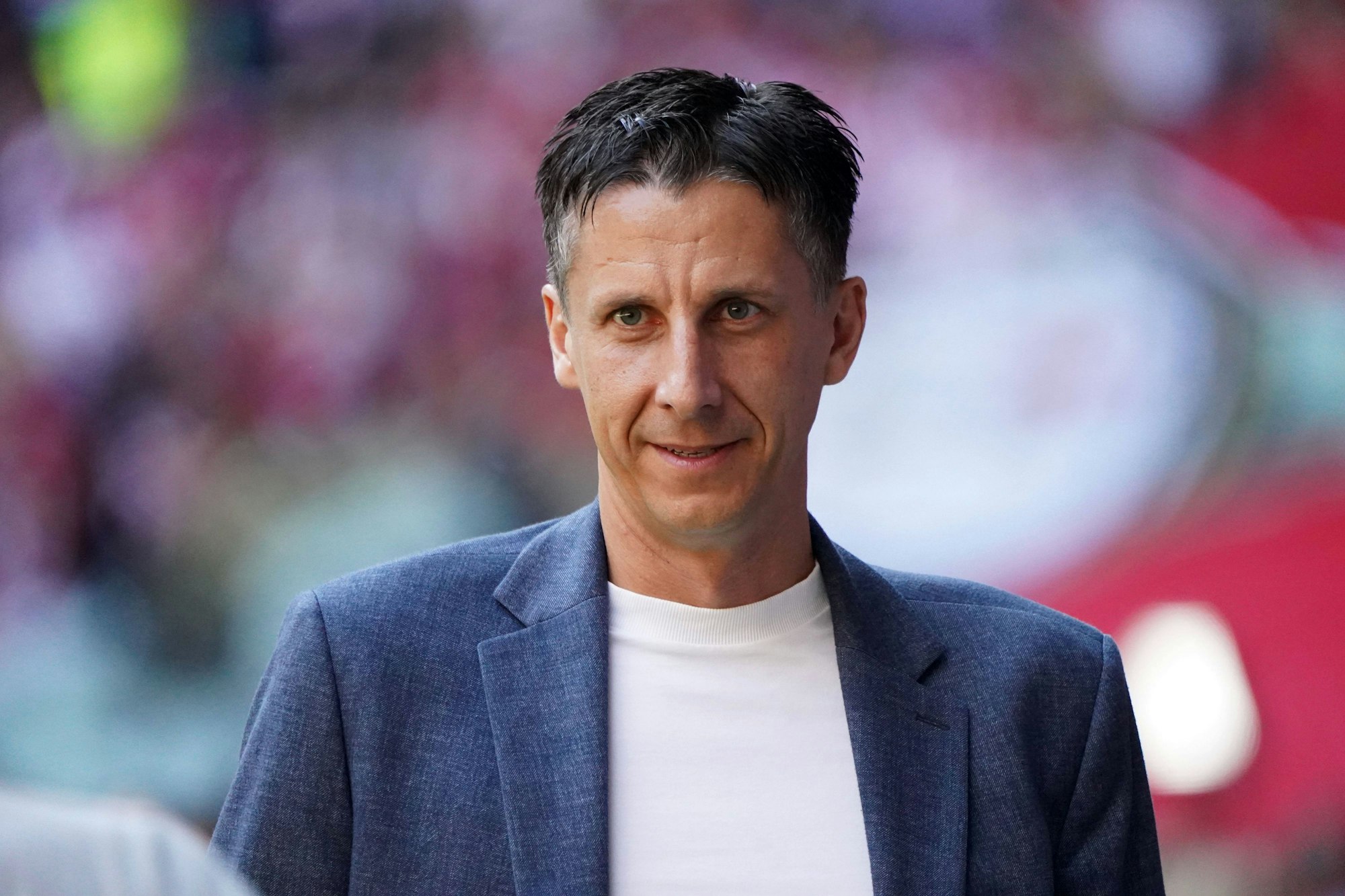 Christian Keller beim FC-Spiel in Düsseldorf im Stadion.