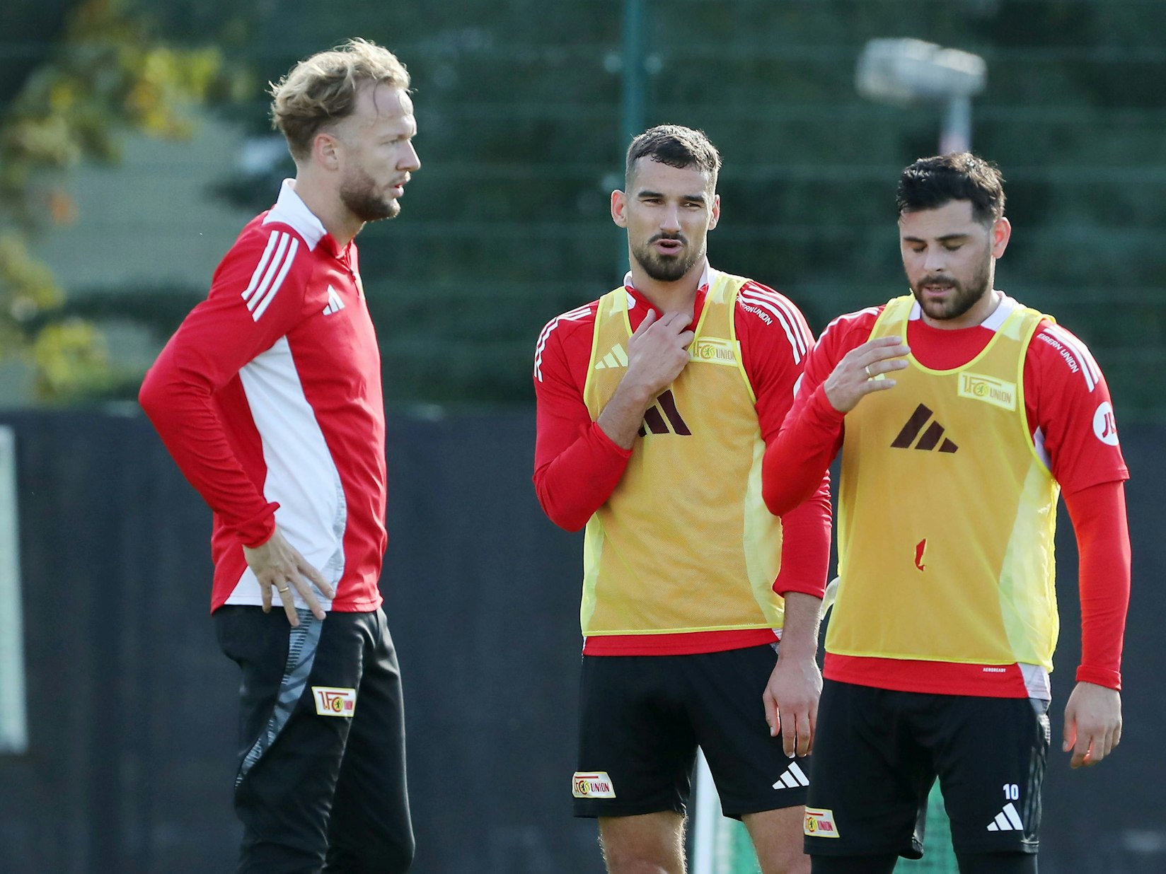 Kevin Vogt, Ivan Prtajin, Kevin Volland trainieren bei Union Berlin.