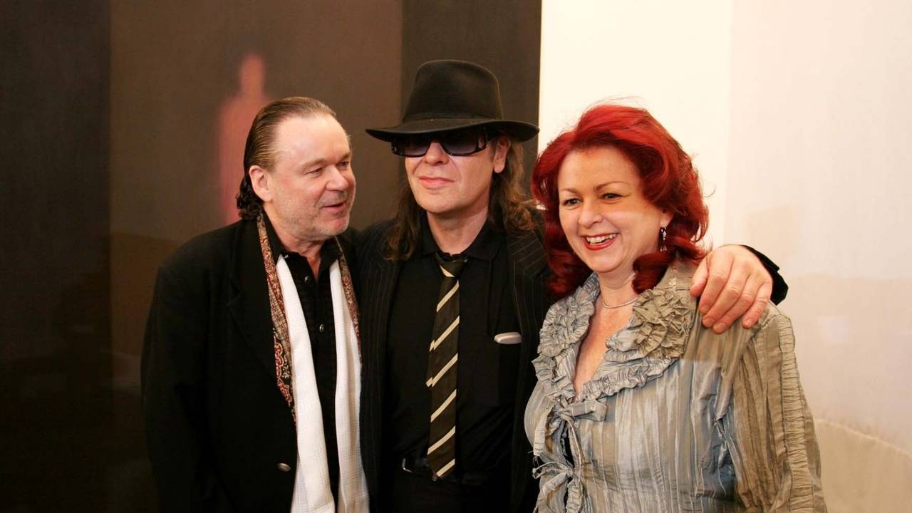 Hermjo Klein (l) mit Udo Lindenberg (m) und seiner Frau.