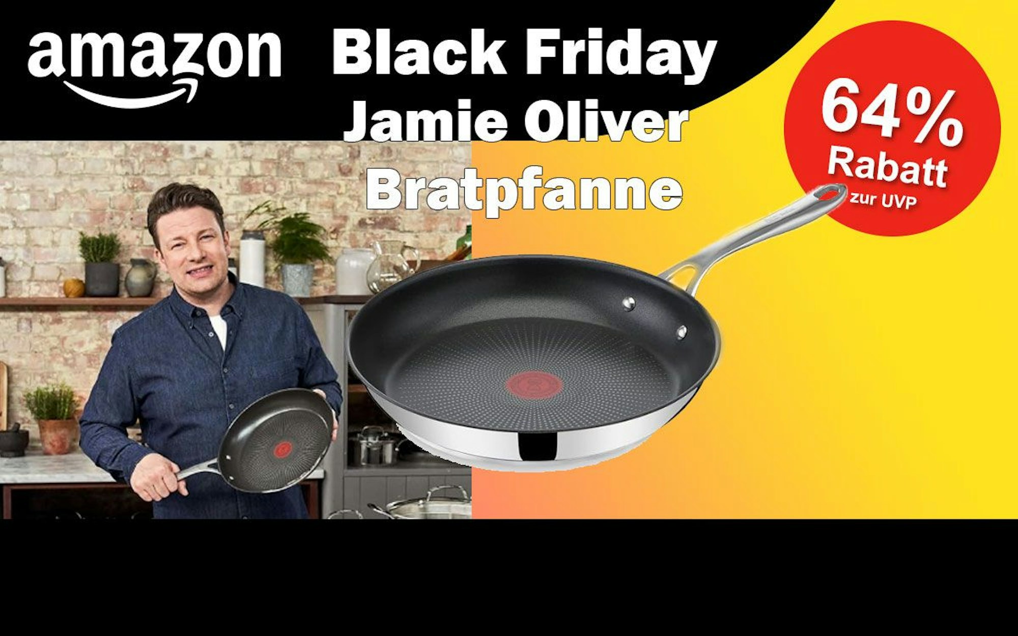 Auf dem Bild ist eine Jamie Oliver Bratpfanne zu sehen.