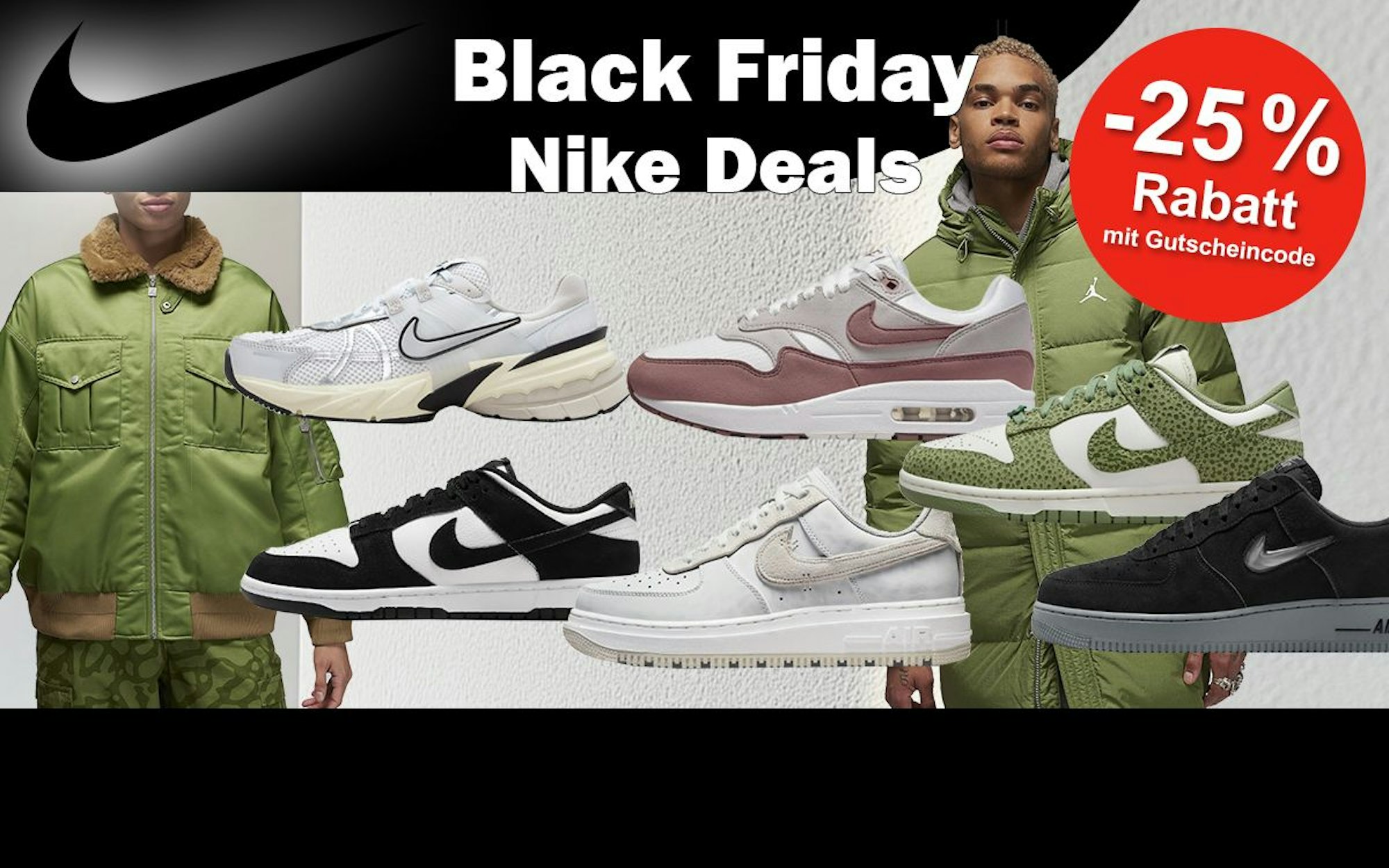 Darstellung von Sneaker und Bekleidung im Nike Black Week Sale
