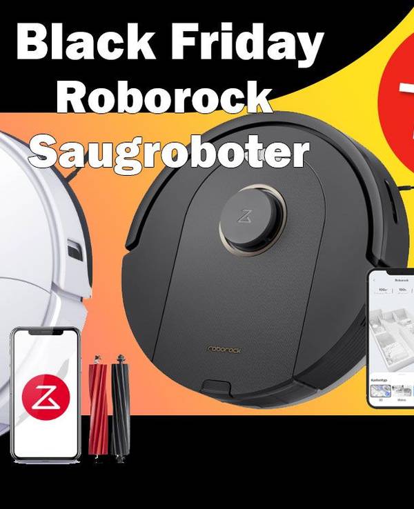 Auf dem Bild sind zwei Sauroboter der Marke Roborock zu sehen.