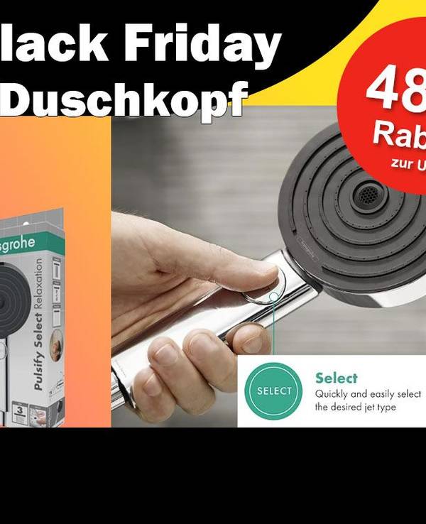 Auf dem Bild ist ein wassersparender Duschkopf von hansgrohe zu sehen