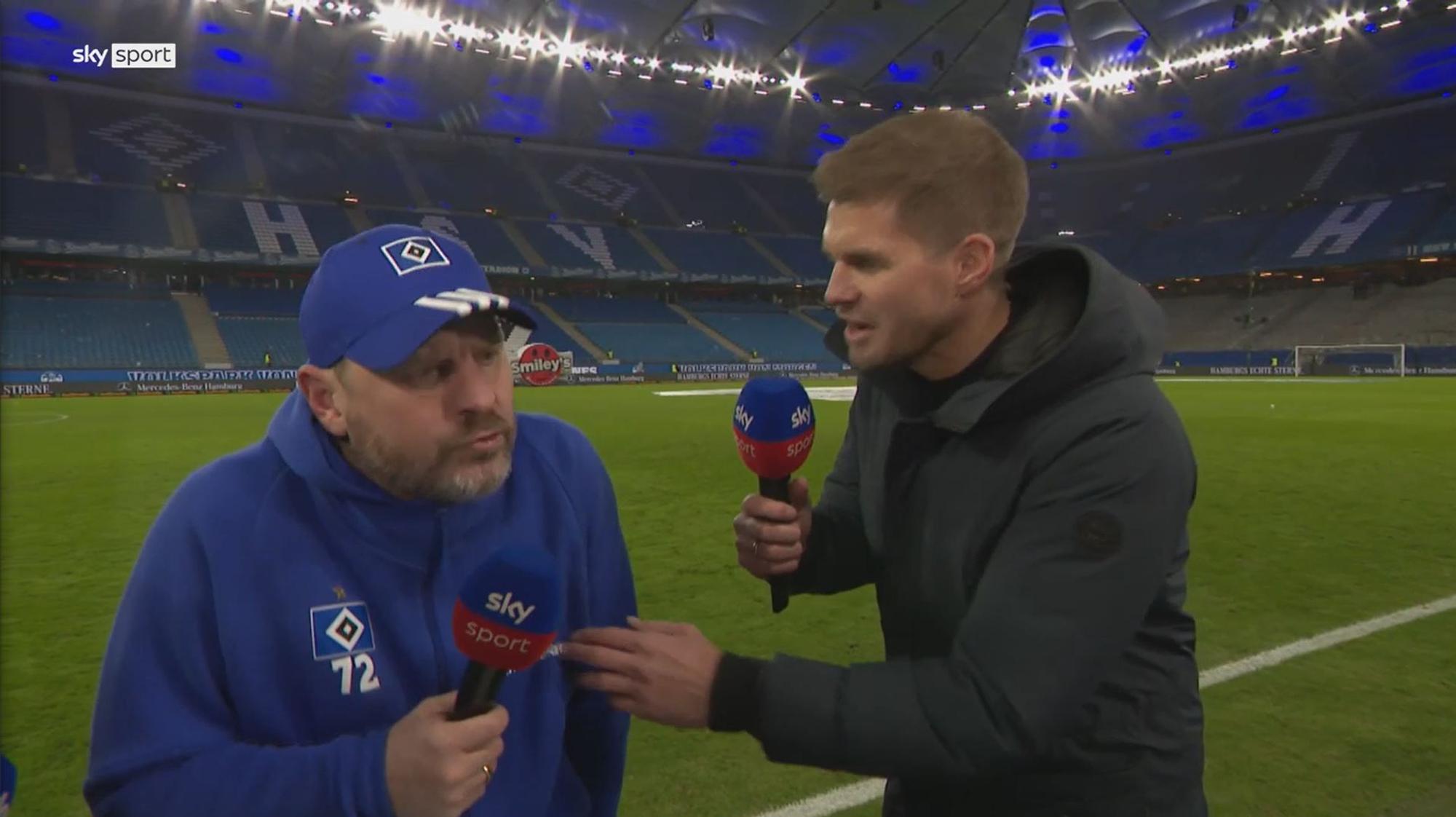 Steffen Baumgart und Simon Terodde am Samstag (23. November 2024) bei Sky.