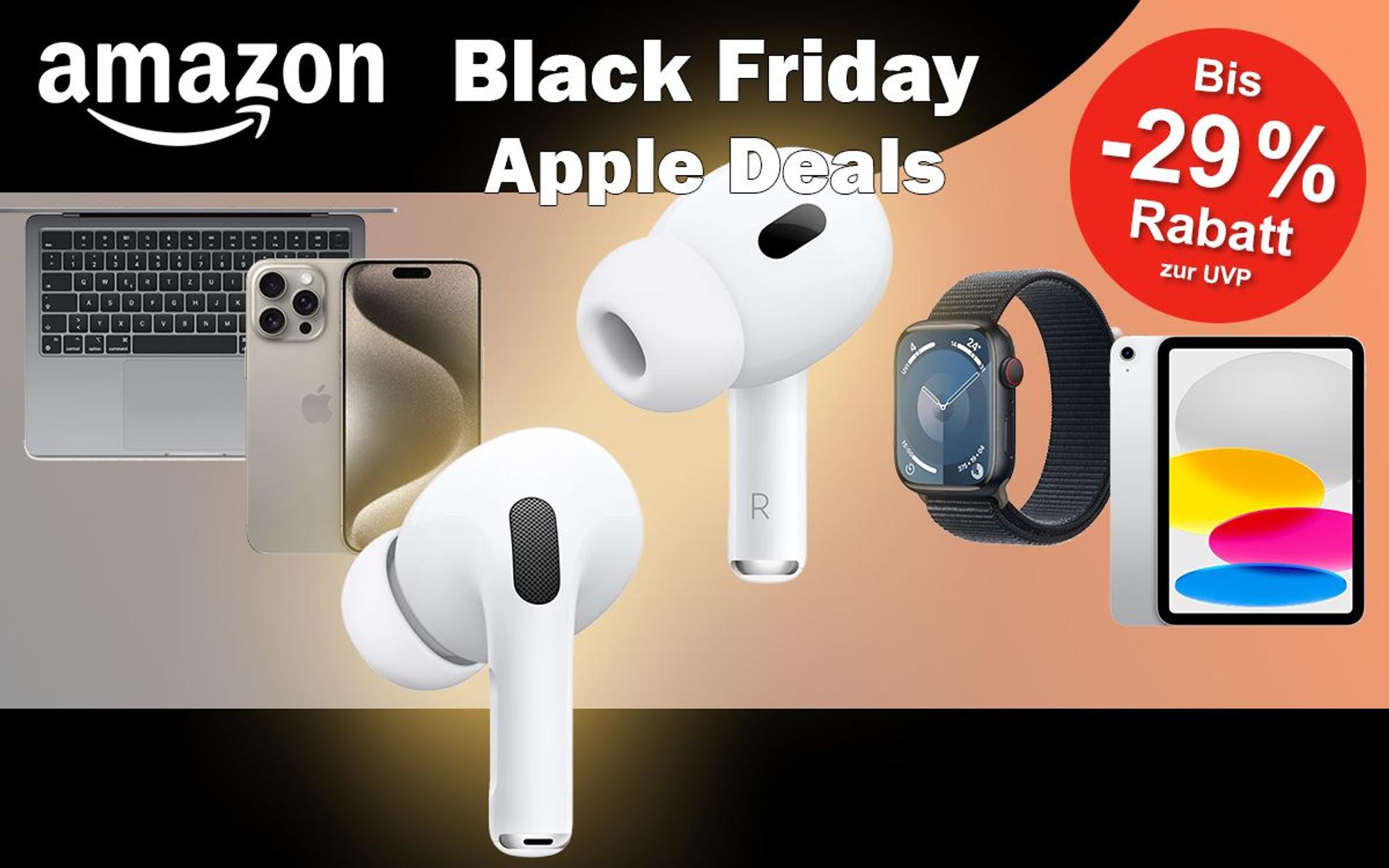 Darstellung von Apple Produkten im Sale bei Amazon Black Week