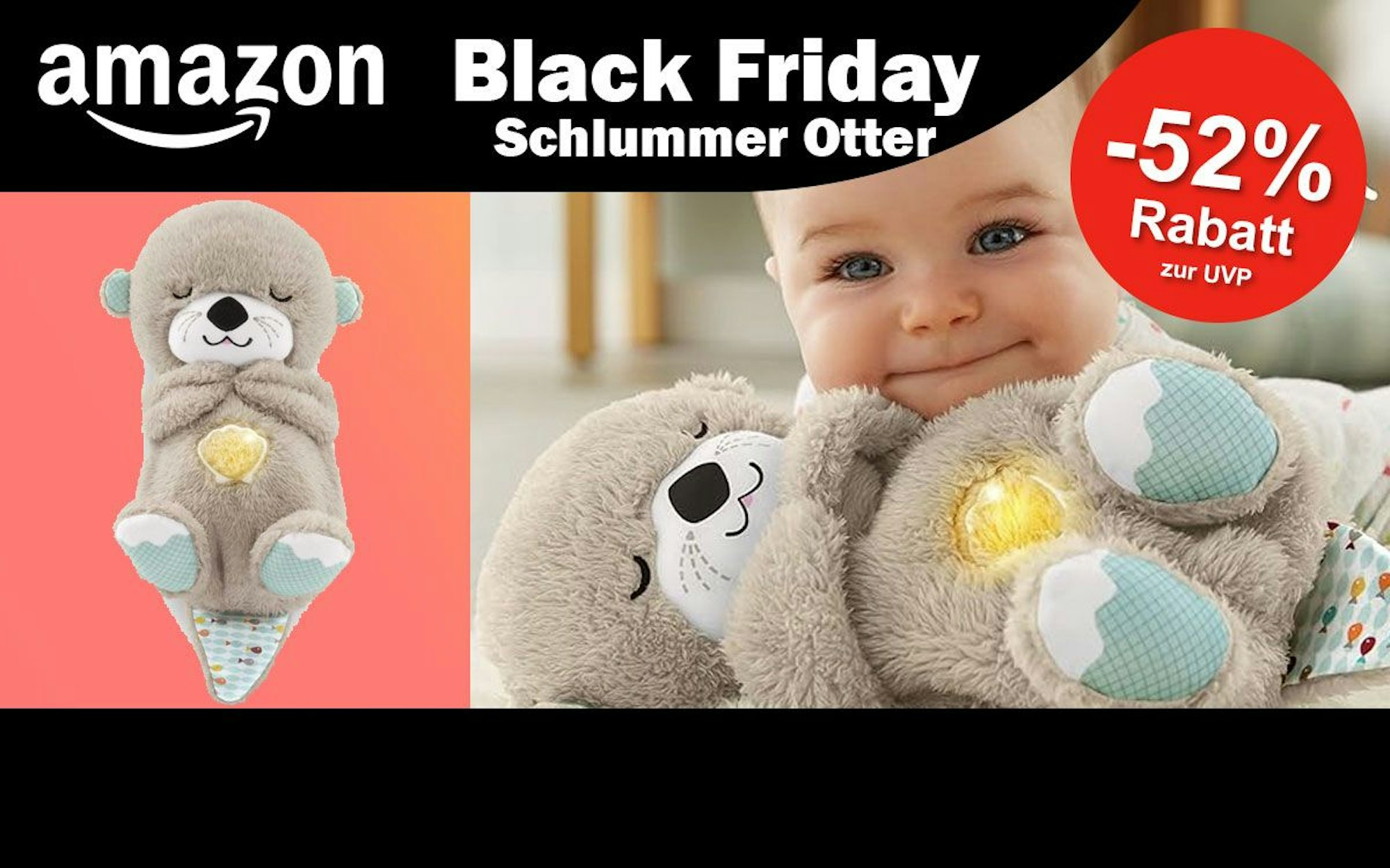 Auf dem Bild ist einmal der Schlummer Otter alleine zu sehen und im Einsatz mit Baby.