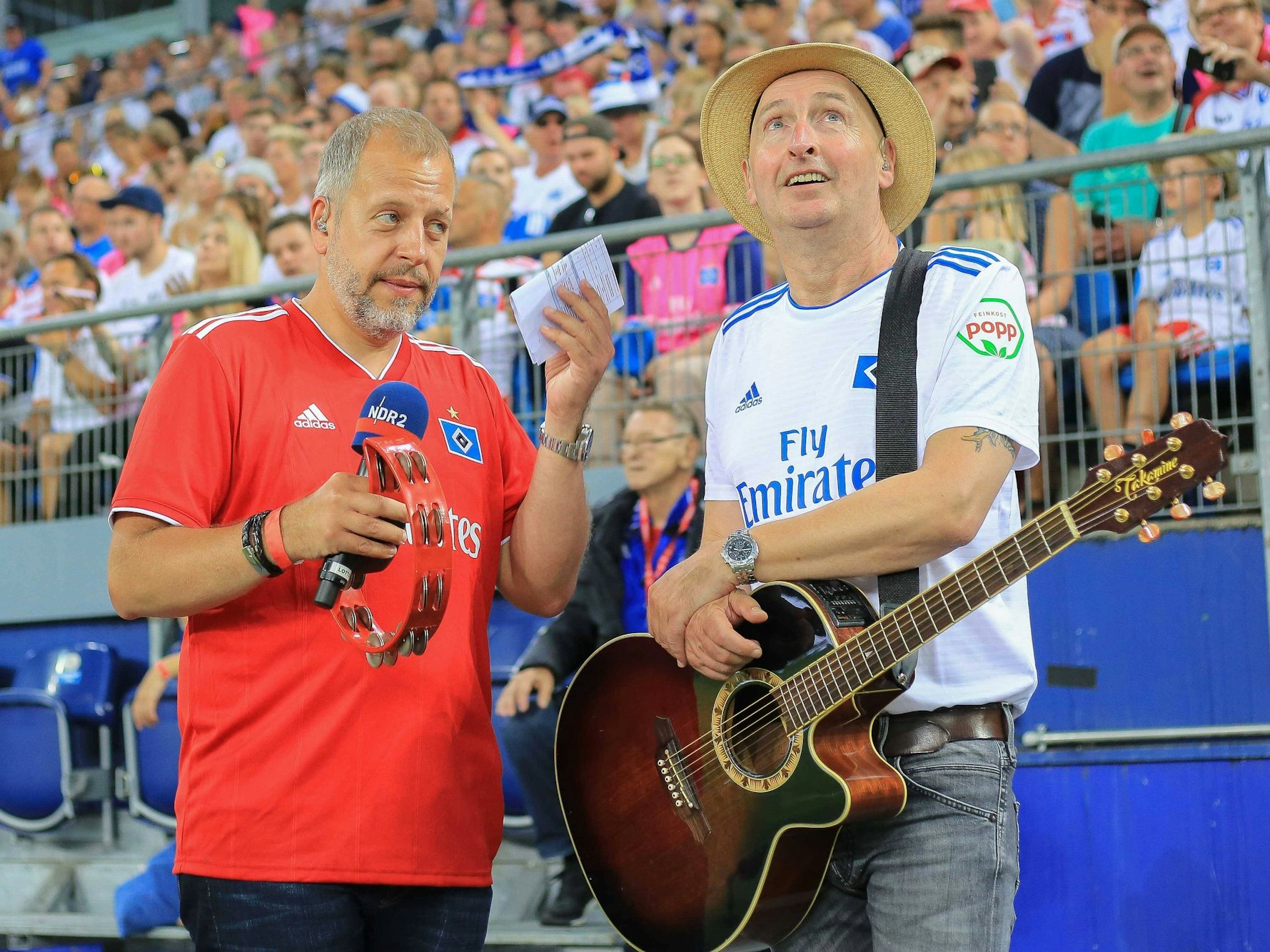 Lotto King Karl und Carsten Pape im Volksparkstadion.