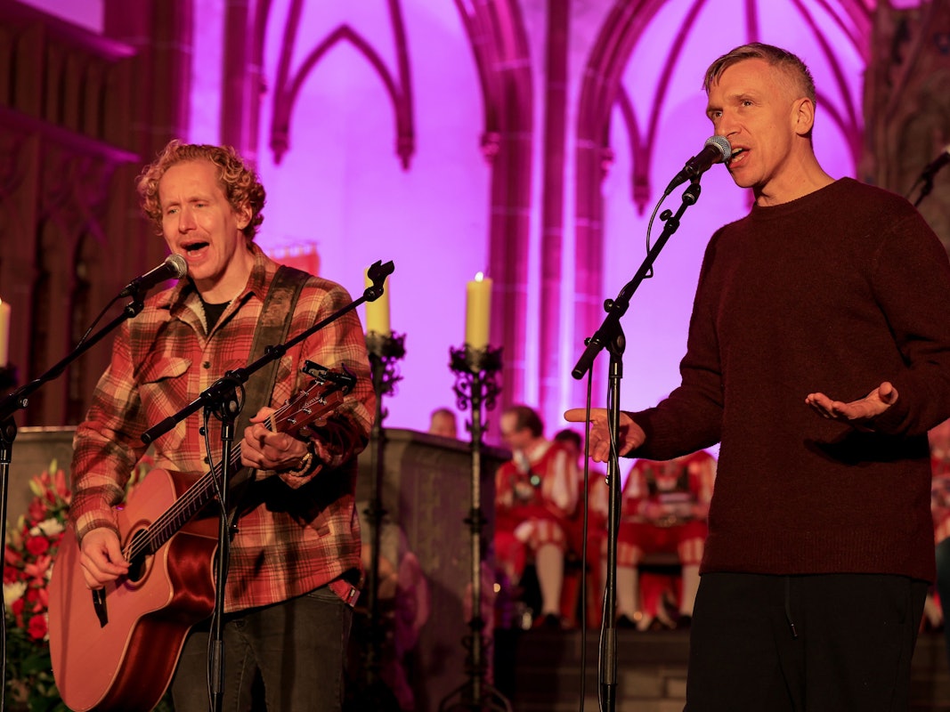 Kasalla beim Karnevalsgottesdienst in der Kirche St. Agnes.