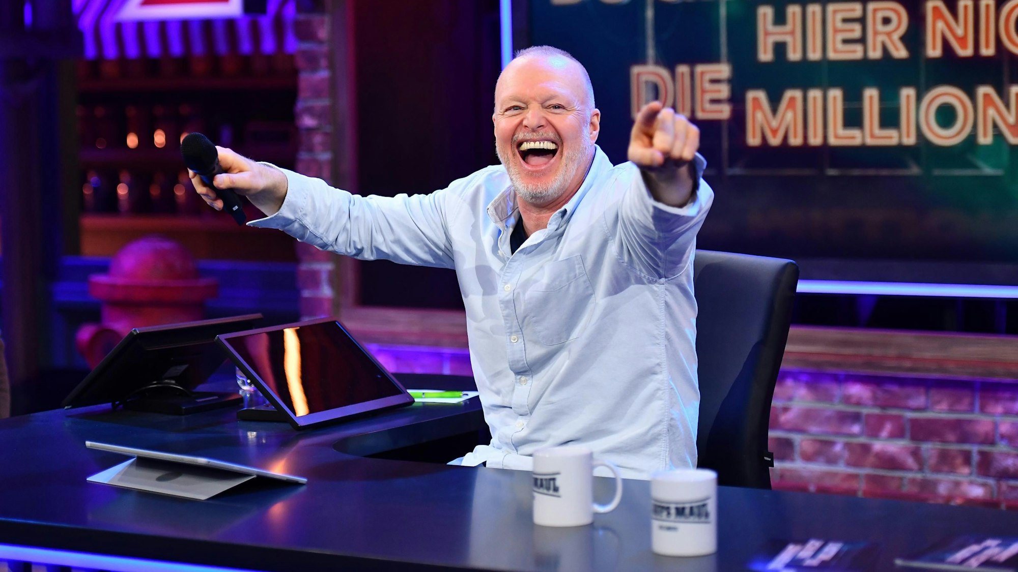 Stefan Raab in seiner neuen RTL-Show „Du gewinnst hier nicht die Million bei Stefan Raab“.